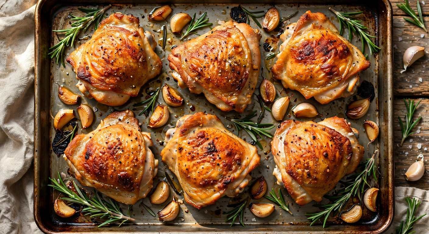 Crispy Baked Chicken Thighs with Rosemary (Keto)