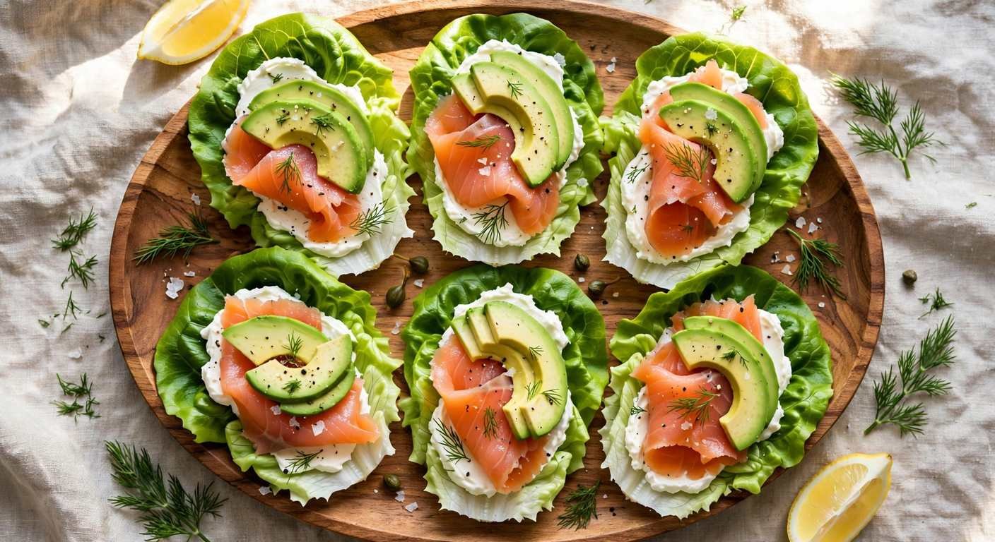 Smoked Salmon and Avocado Lettuce Wraps (Keto)