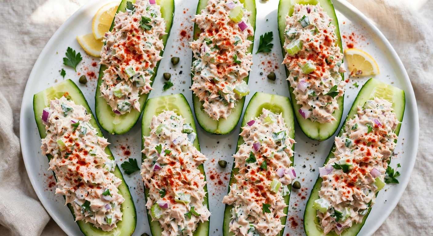 Keto Tuna Cucumber Boats: No-Cook Lunch