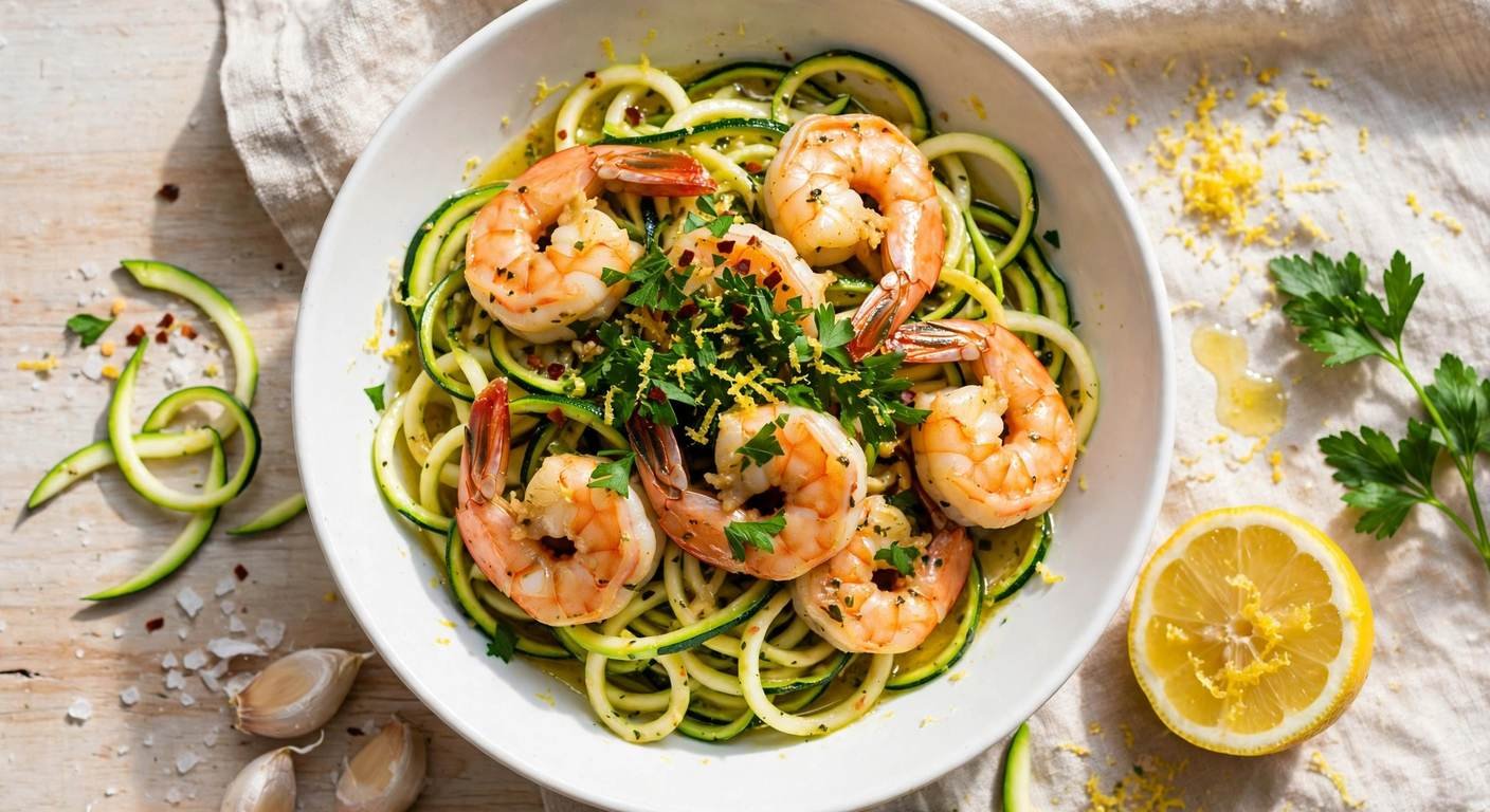 Keto Shrimp Scampi with Zucchini Noodles