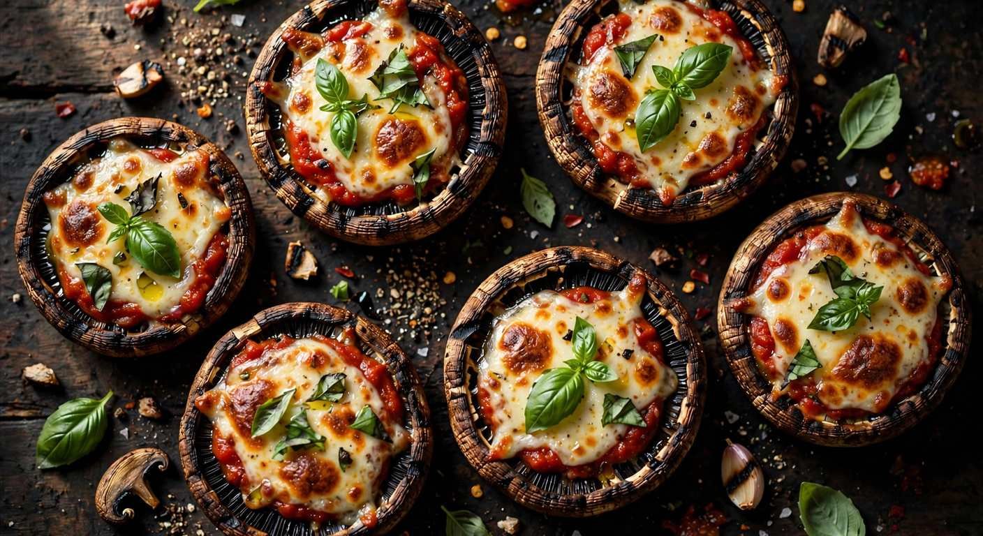 Grilled Portobello Mushroom Pizzas (Keto)